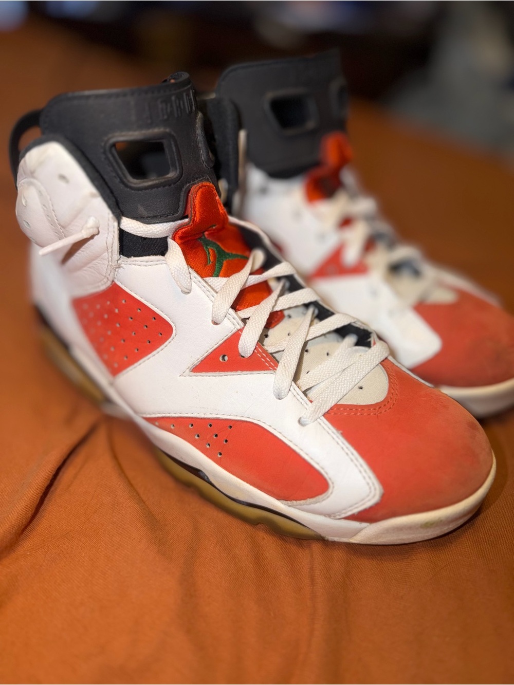 Jordan 6 (“Gatorade”) Classic Sneakers in Orange, White & Black